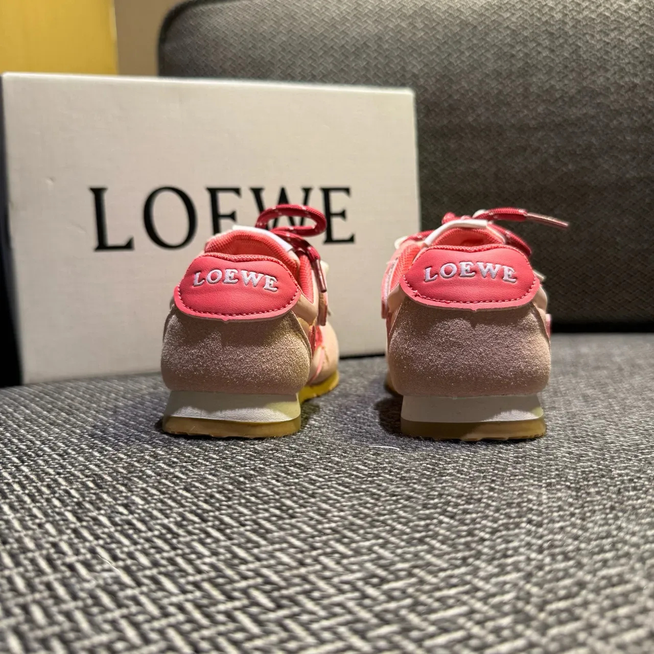 Loewe Flow Runner Pink Beige Suede Lifestyle Sneakers 9