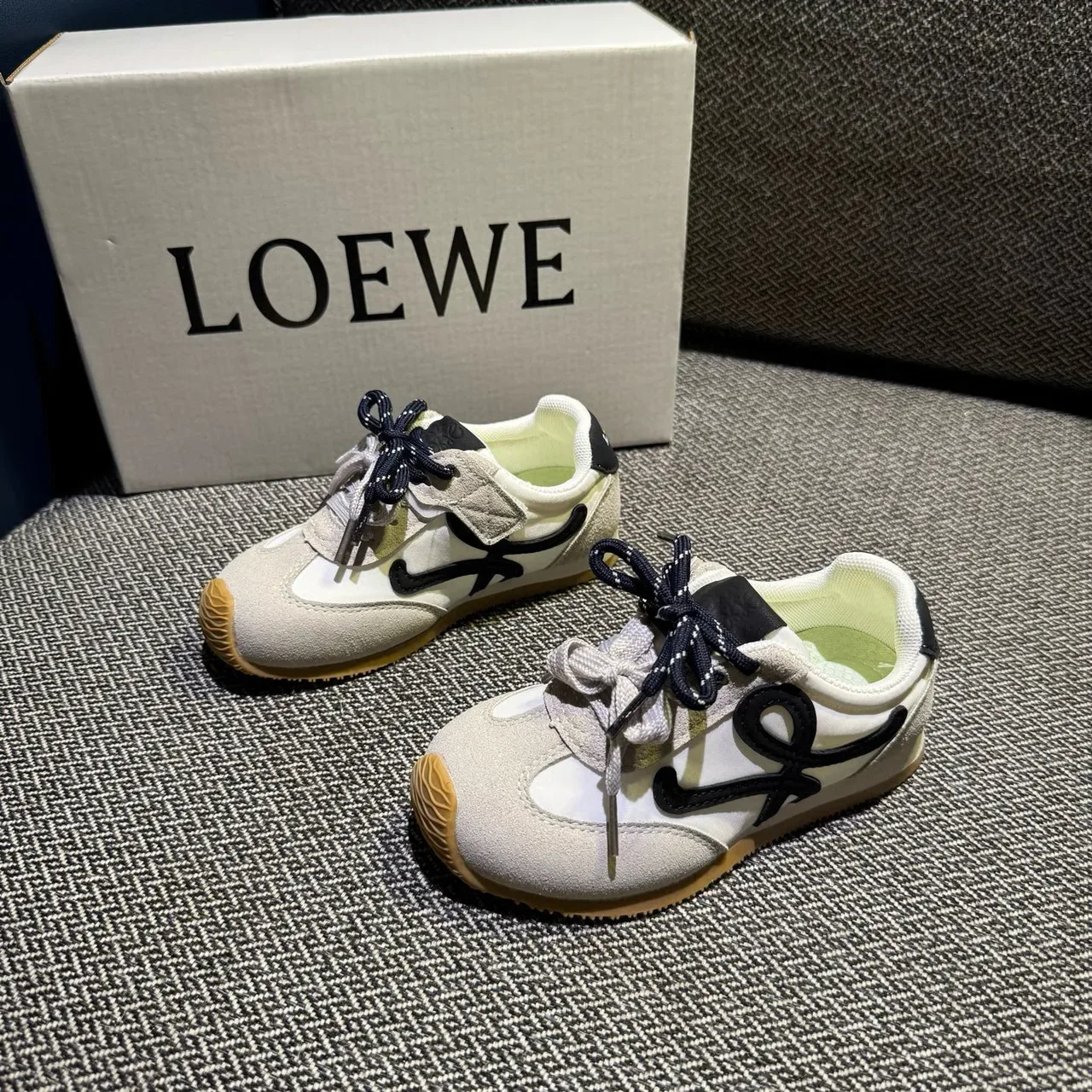 Loewe Flow Runner Pink Beige Suede Lifestyle Sneakers 15