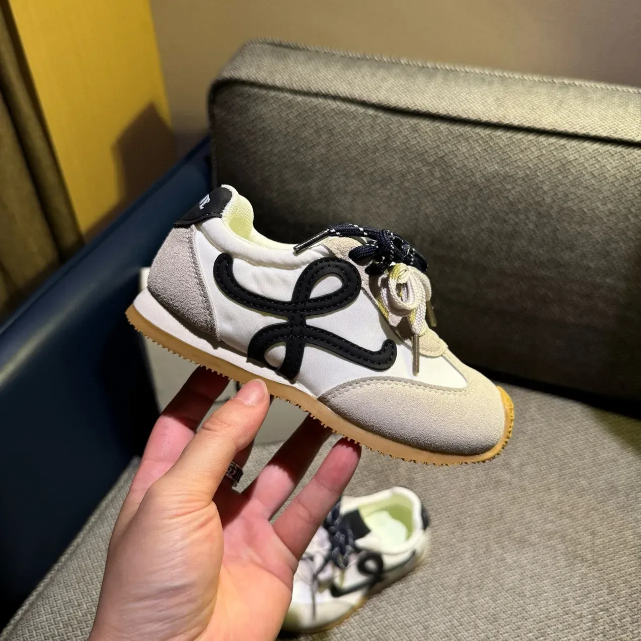 Loewe Flow Runner Pink Beige Suede Lifestyle Sneakers 19