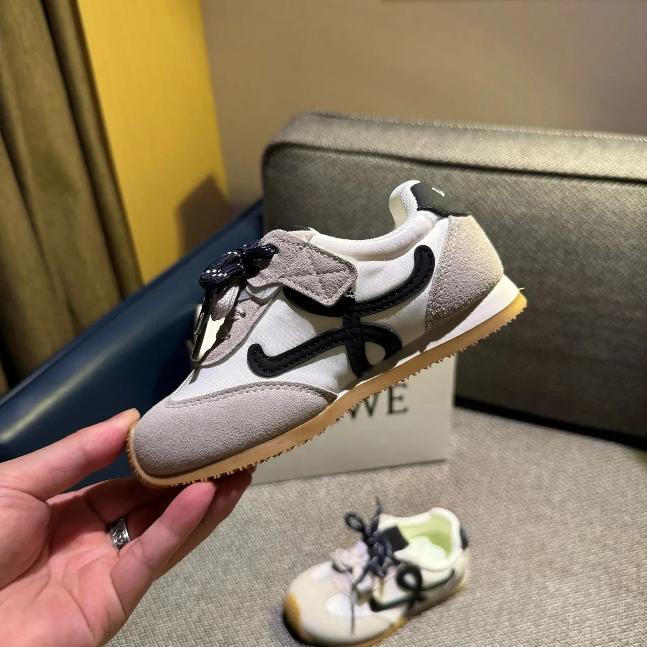 Loewe Flow Runner Pink Beige Suede Lifestyle Sneakers 21