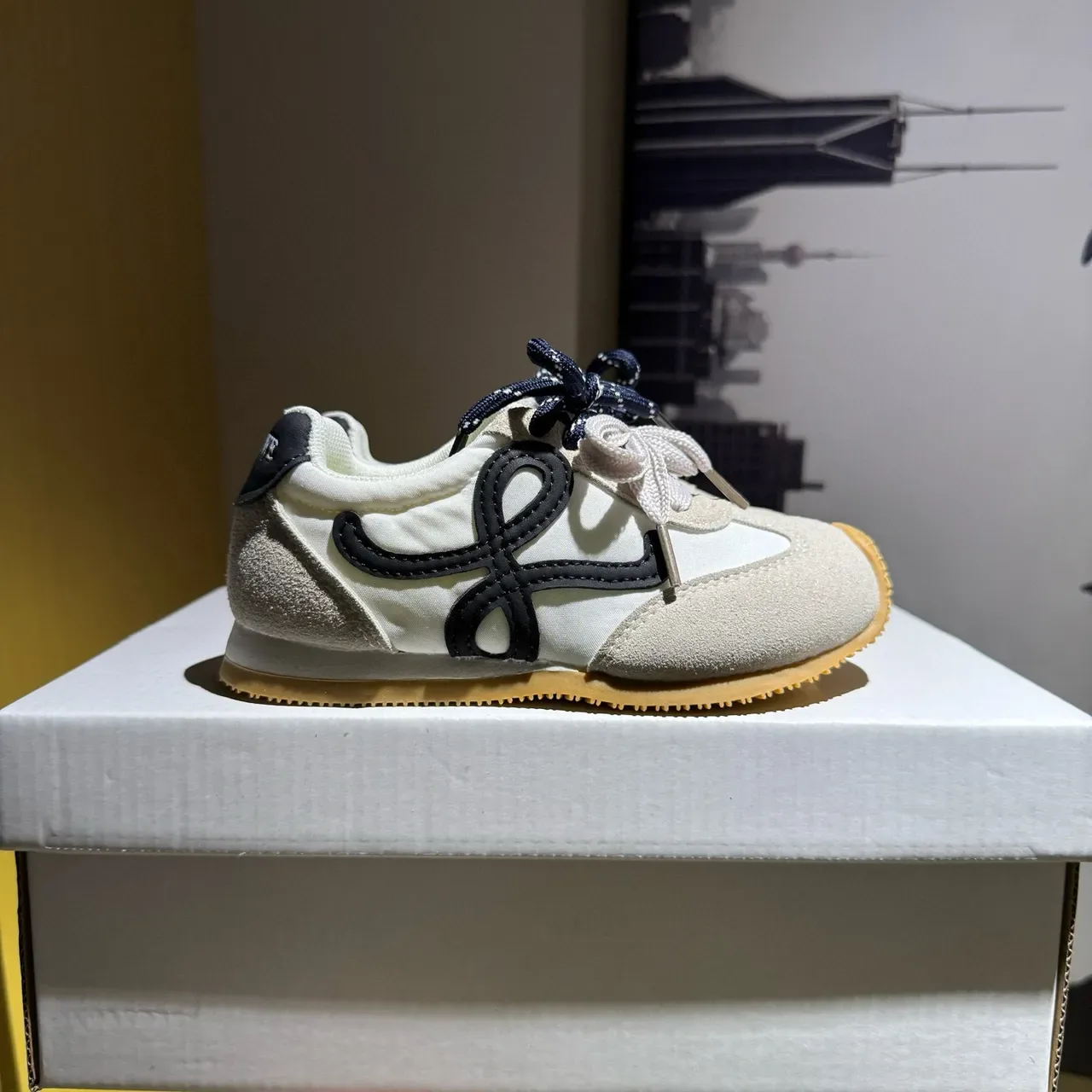 Loewe Flow Runner Pink Beige Suede Lifestyle Sneakers 22