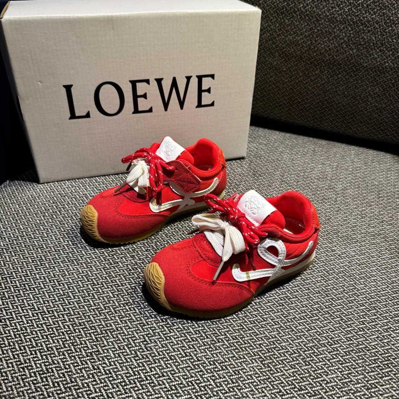 Loewe Flow Runner Pink Beige Suede Lifestyle Sneakers 24