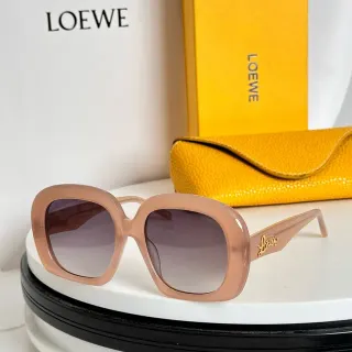 Loeve نظارات شمسية كبيرة مربعة شفافة وردية تدرج عدسة