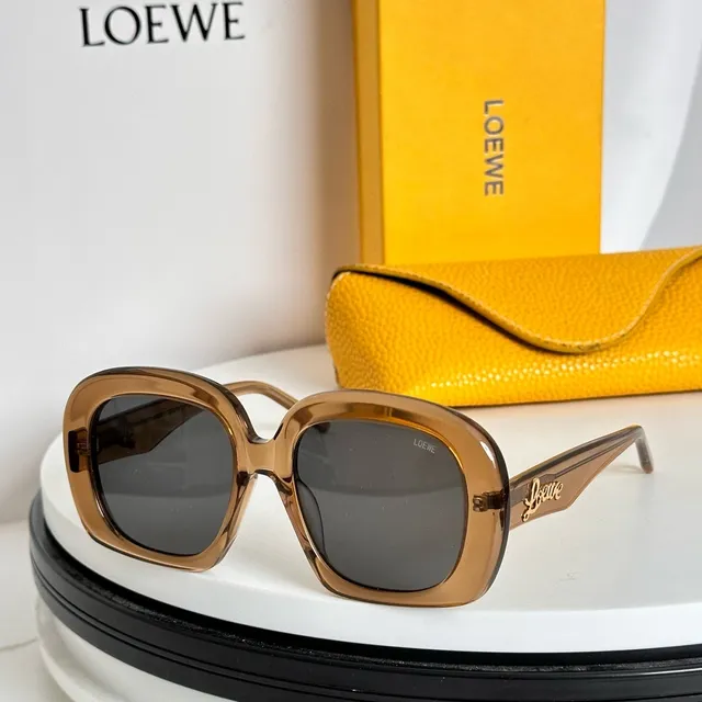 Loeve نظارات شمسية كبيرة مربعة شفافة وردية تدرج عدسة 2