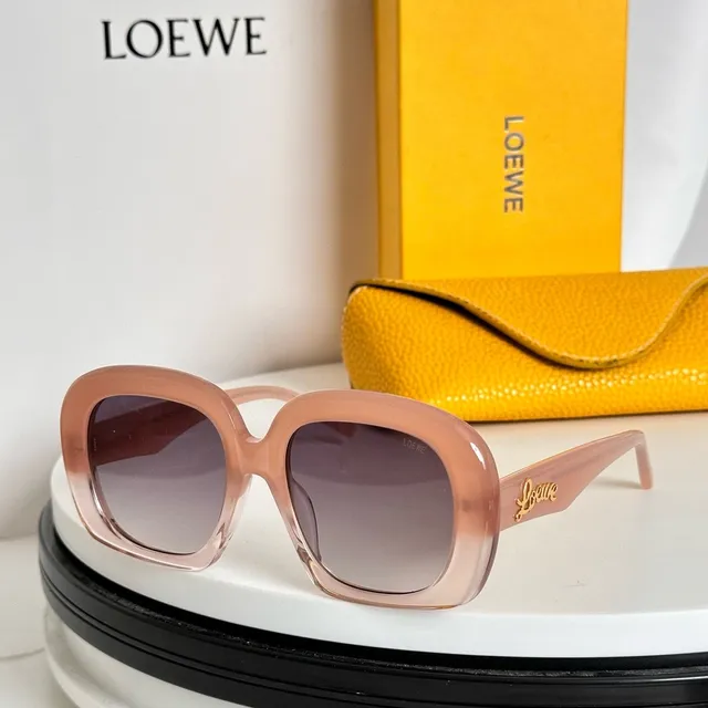 Loeve نظارات شمسية كبيرة مربعة شفافة وردية تدرج عدسة 4