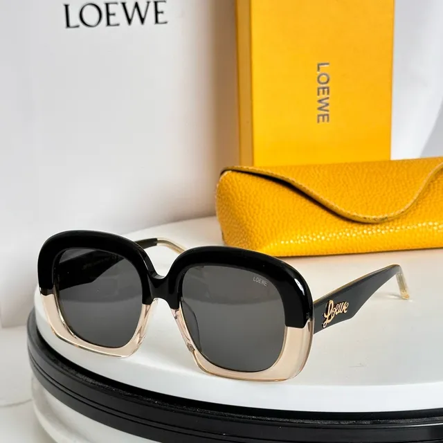 Loeve نظارات شمسية كبيرة مربعة شفافة وردية تدرج عدسة 6