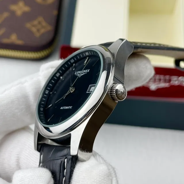 Longines Montre Automatique Cadran Noir Acier Inoxydable Mécanique 4