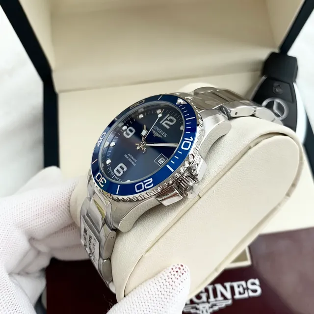 Longines Hydroconquest Cadran Bleu Acier Inoxydable Montre Mécanique 4