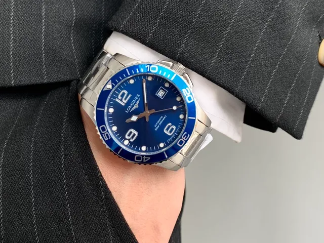 Longines Hydroconquest Cadran Bleu Acier Inoxydable Montre Mécanique 7