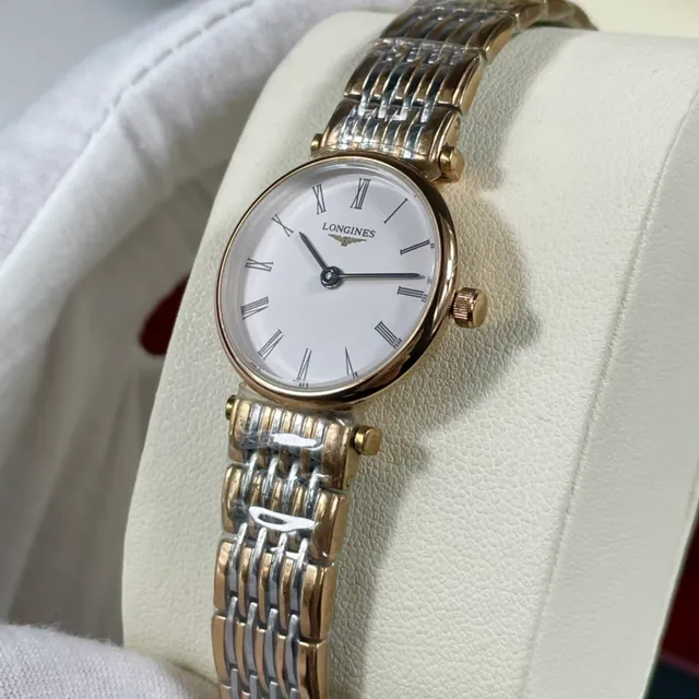 Longines Prata Dourado Minimalista Duas Cores Metálico Relógio de Quartzo 8