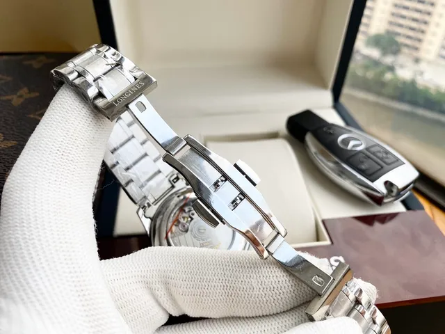 Longines Tradition Series Silver Stainless Steel Mechanical Watch 2