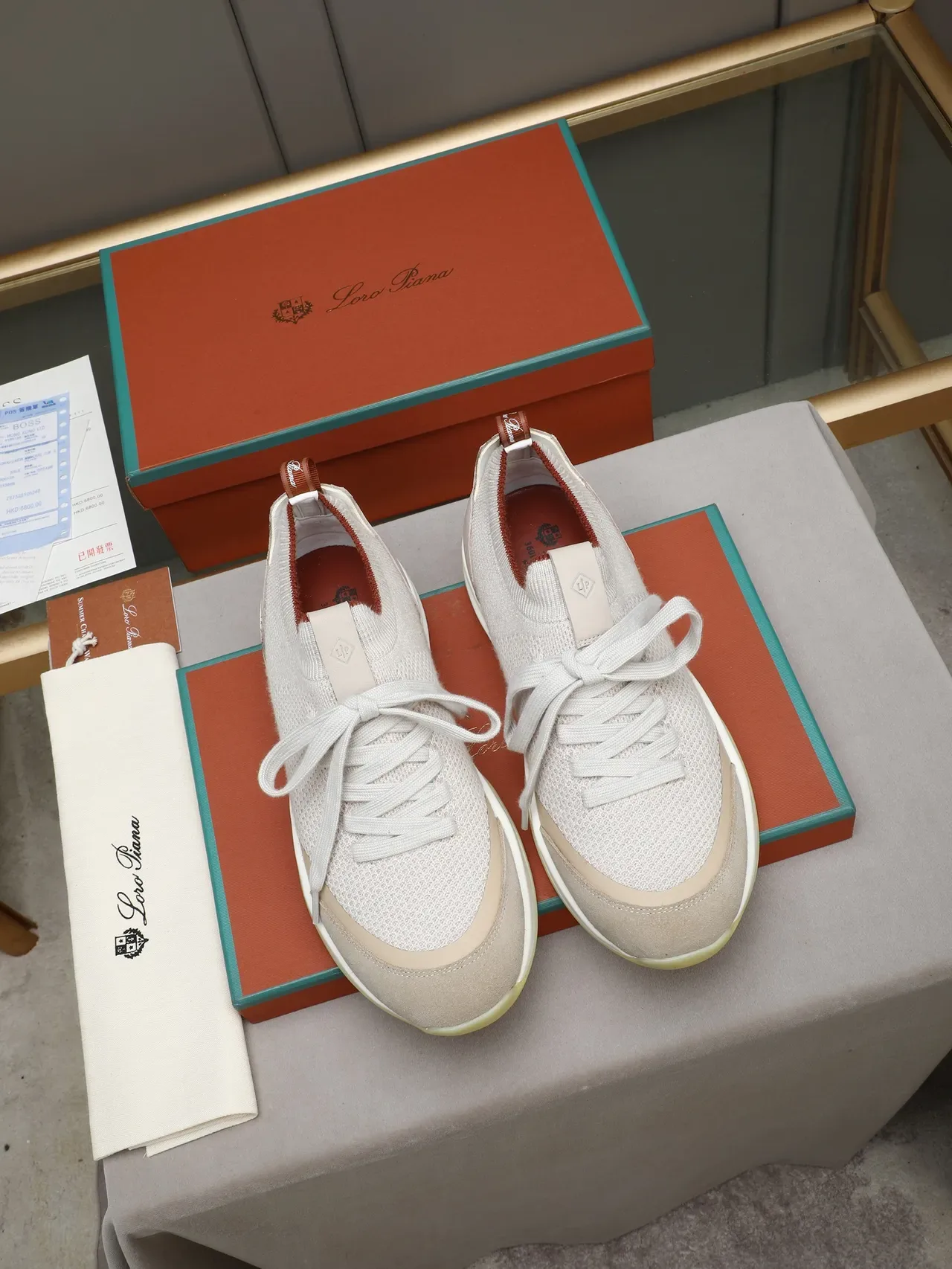 Loro Piana Sneaker lifestyle en tricot et daim 2
