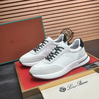 Loro Piana White and Beige 生活方式运动鞋
