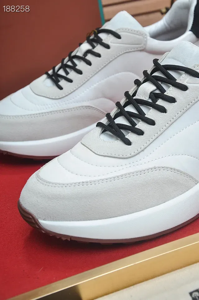 Loro Piana White and Beige أحذية رياضية أسلوب حياة 5