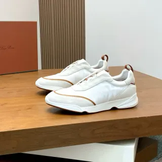 Loro Piana 白色和米色双色生活方式运动鞋