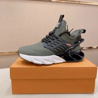 Louis Vuitton Army Green Black Knit Upper Sculpted White Midsole Chunky Sneakers