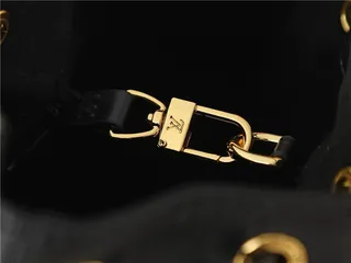 Louis Vuitton Beige Gold Monogram-Embossed Leather Chain Strap Bucket Bag 13