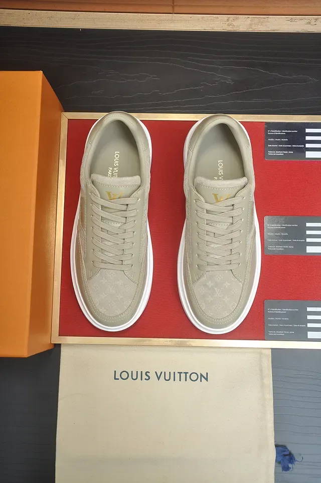 Louis Vuitton Tênis Lifestyle Bege Branco Monogramado Solado Plataforma Grossa 5