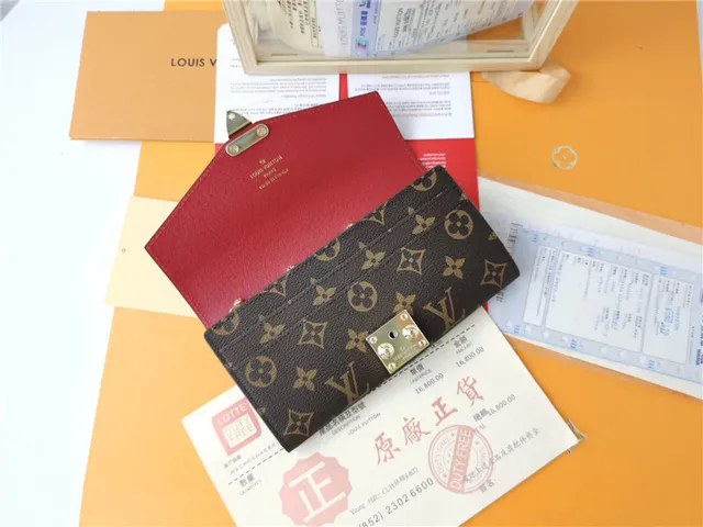 Louis Vuitton काला भूरा एंवेलप फ्लैप मोनोग्राम कैनवास लॉन्ग वॉलेट 20