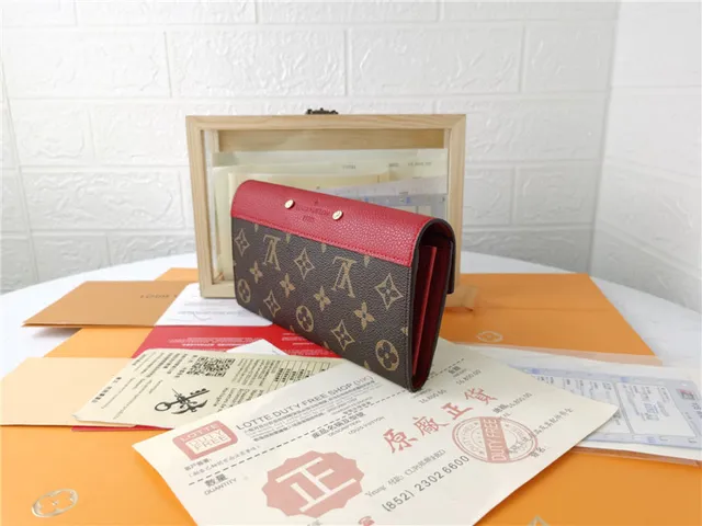 Louis Vuitton काला भूरा एंवेलप फ्लैप मोनोग्राम कैनवास लॉन्ग वॉलेट 22
