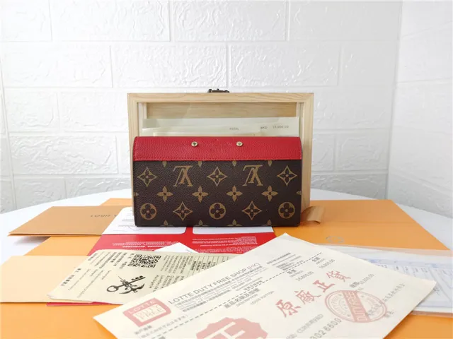 Louis Vuitton काला भूरा एंवेलप फ्लैप मोनोग्राम कैनवास लॉन्ग वॉलेट 23