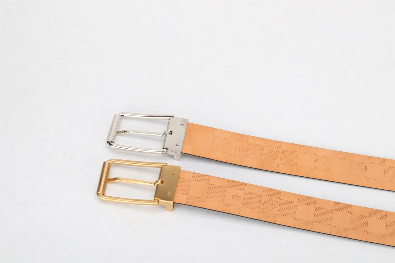Louis Vuitton Black Gold Smooth Rectangular Buckle Leather Belt 5