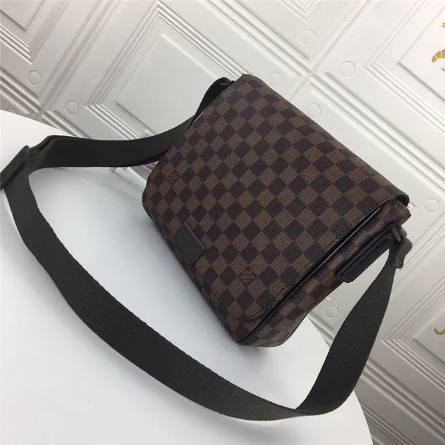 路易威登黑色灰色Damier Graphite Canvas可调节织带信使包 8