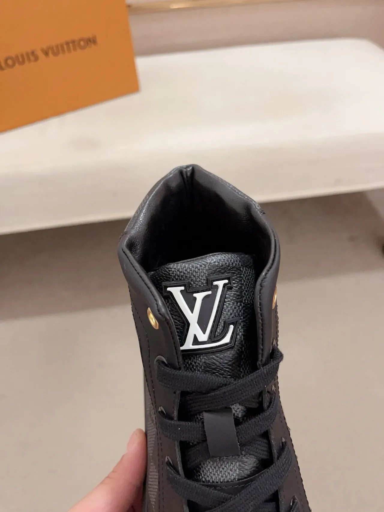 Louis Vuitton Black Gray High-Top Mixed-Material Lifestyle Sneakers 6