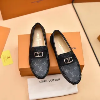 Louis Vuitton Moc-Toe Loafer Trenzado Lona Monograma Negro y Gris