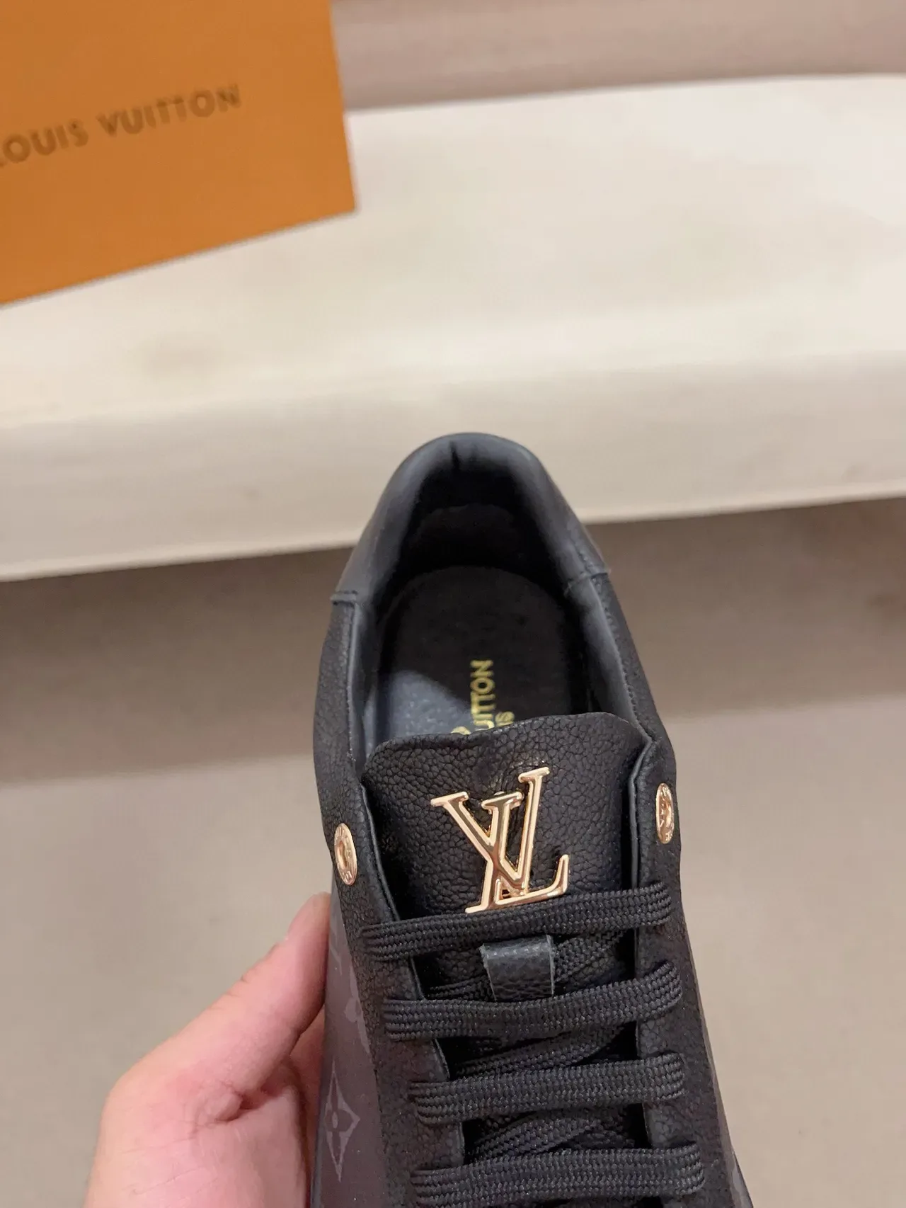 Louis Vuitton Black Monogram Canvas Leather Toe Cap Lifestyle Sneakers 6