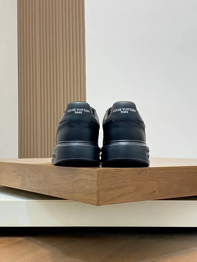 Louis Vuitton Black Monogrammed Leather Upper Chunky Platform Sole Lifestyle Sneakers 3