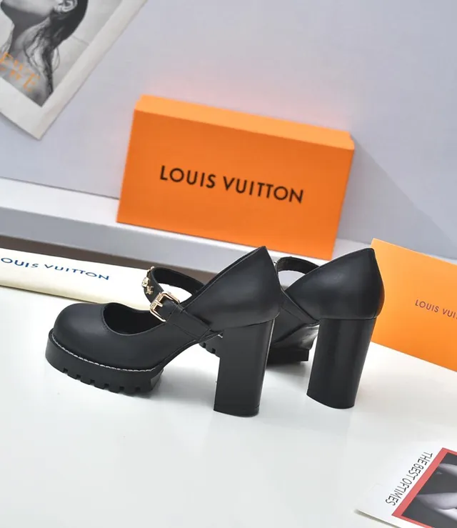 Louis Vuitton Black Star-Buckle Mary Jane Shoes 2