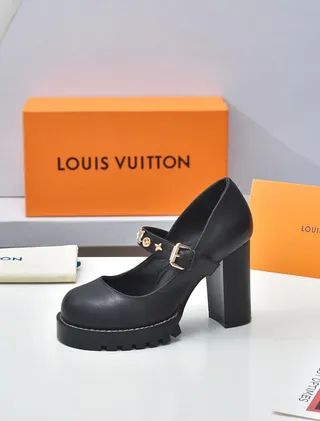 Louis Vuitton Black Star-Buckle Mary Jane Shoes 7