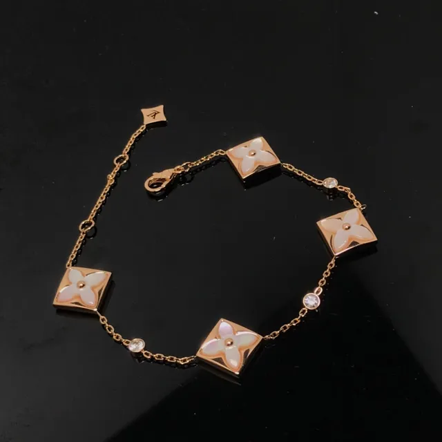 Louis Vuitton Blossom Bracelet Rose Gold White Floral Motif Bracelet 2