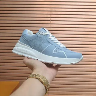 Louis Vuitton Zapatillas Lifestyle Azul Blanco Perforadas Monograma Mesh Upper Chunky Sculpted Midsole