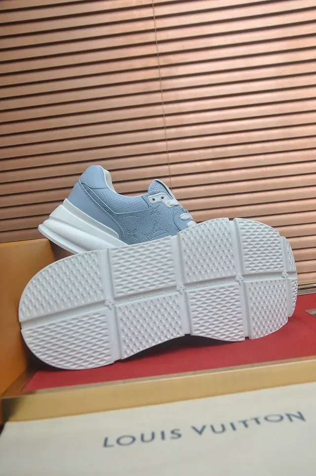 Louis Vuitton Blue White Perforated Monogram Mesh Upper Chunky Sculpted Midsole Lifestyle Sneakers 3