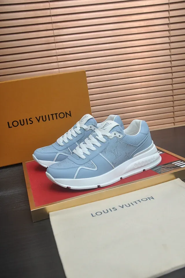 Louis Vuitton Blue White Perforated Monogram Mesh Upper Chunky Sculpted Midsole Lifestyle Sneakers 4