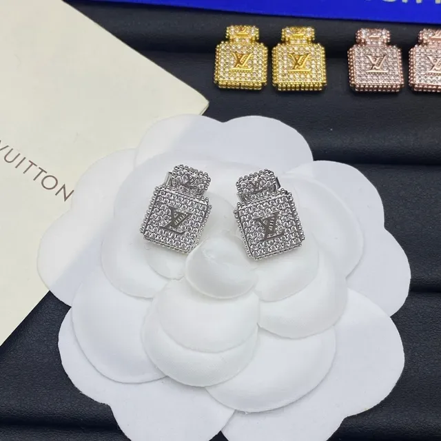 Louis Vuitton Bottle-Shaped Pavé Crystal Monogram Earrings 3