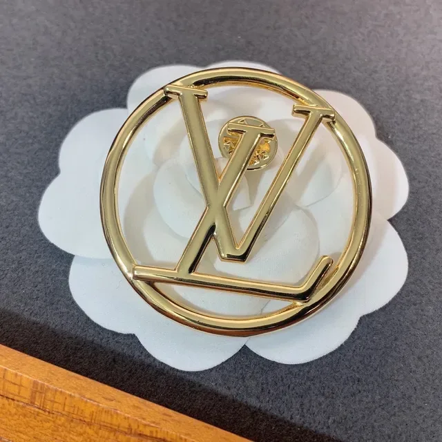 Louis Vuitton Camellia LV Monogram Gold-Tone Brooch 5