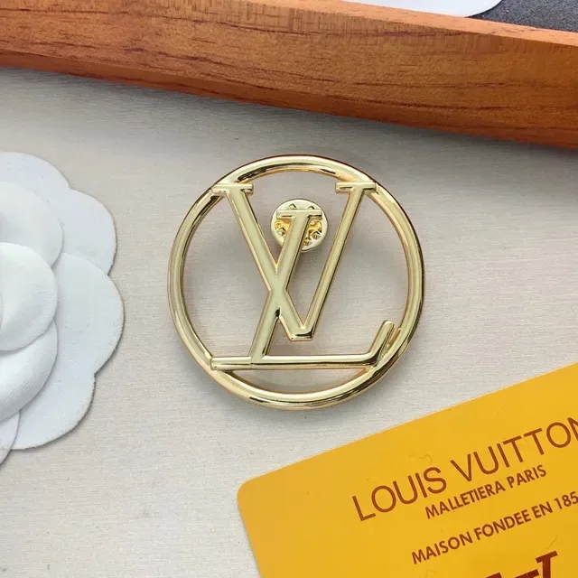 Louis Vuitton Camellia LV Monogram Gold-Tone Brooch 6