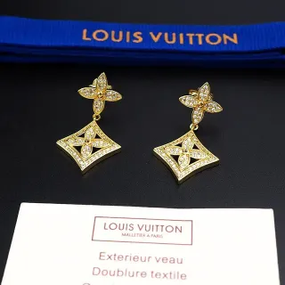 Louis Vuitton أقراط قطرة كريستال باڤيه نمط زهوري