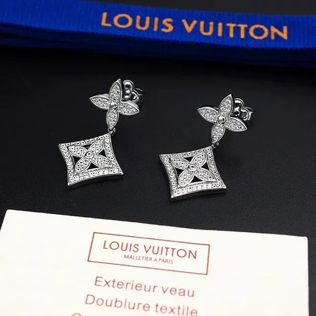 Louis Vuitton 水晶镶嵌花卉图案垂坠耳环 8