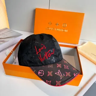 Louis Vuitton 刺绣脚本标志印花帆布棒球帽