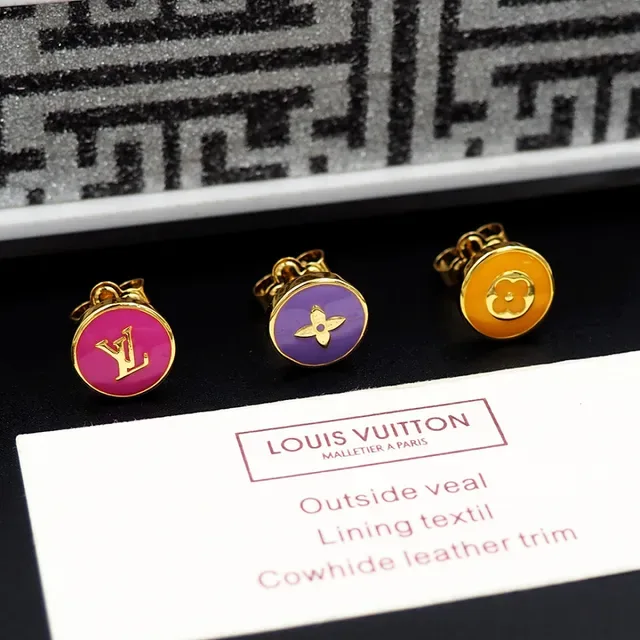 Louis Vuitton Enamel Monogram and Floral Stud Earrings 7