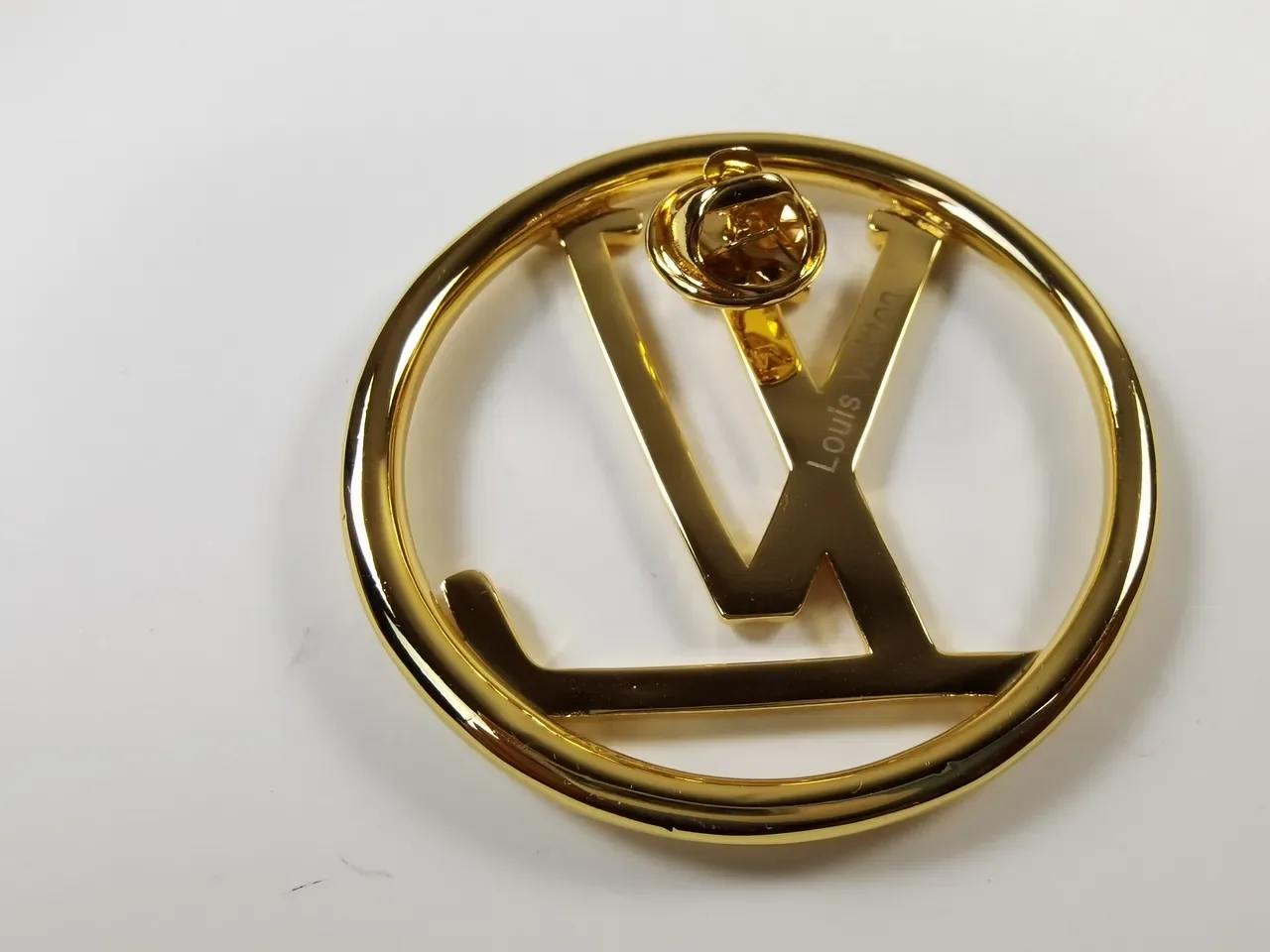Louis Vuitton Gold-Tone Monogram Logo Brooch 3