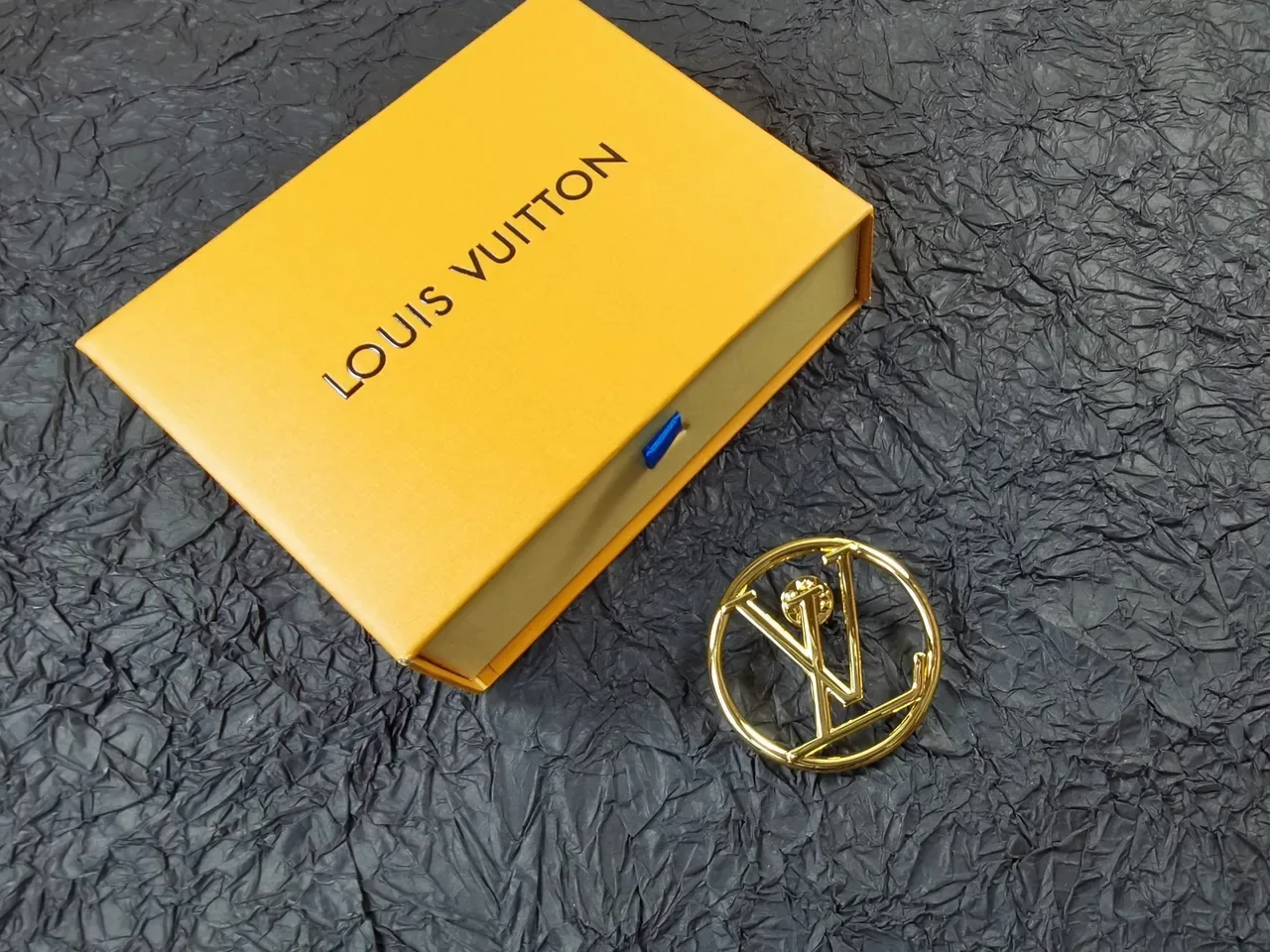 Louis Vuitton Gold-Tone Monogram Logo Brooch 6