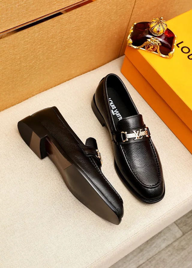 Louis Vuitton Horsebit 1955 لوفر أسود جلد حبيبات لوفر 2