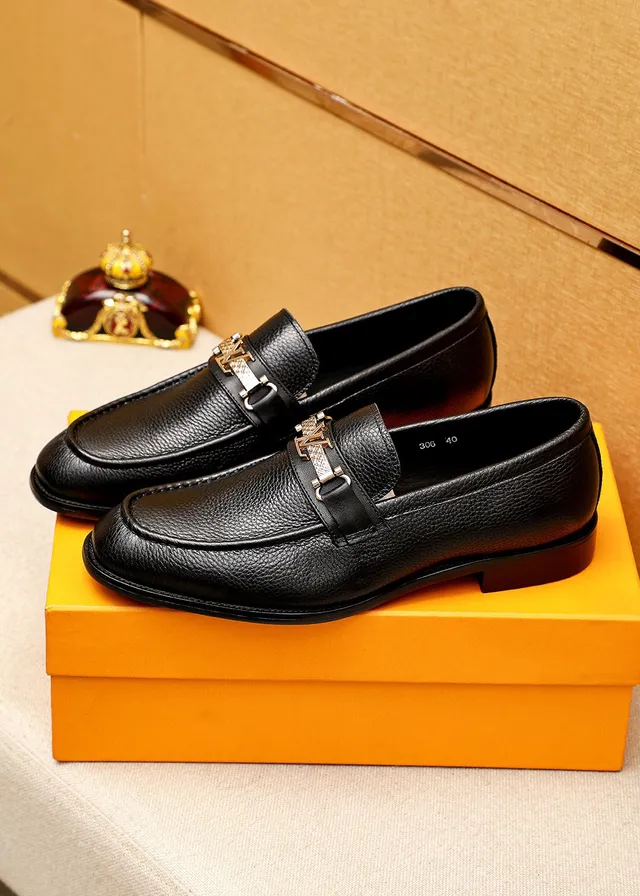 Louis Vuitton Horsebit 1955 لوفر أسود جلد حبيبات لوفر 3