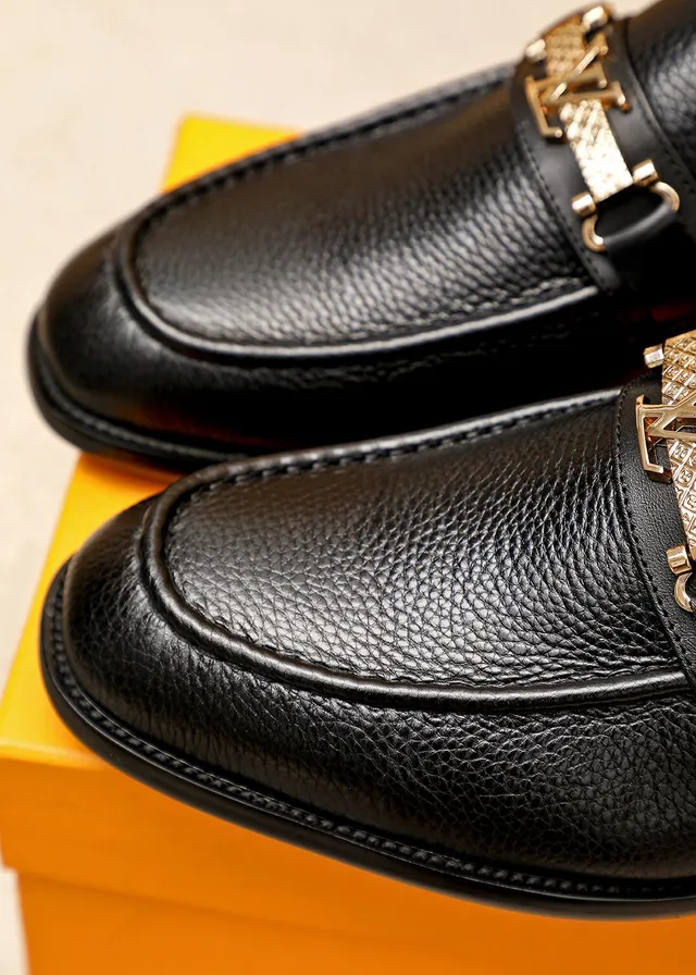 Louis Vuitton Horsebit 1955 لوفر أسود جلد حبيبات لوفر 6