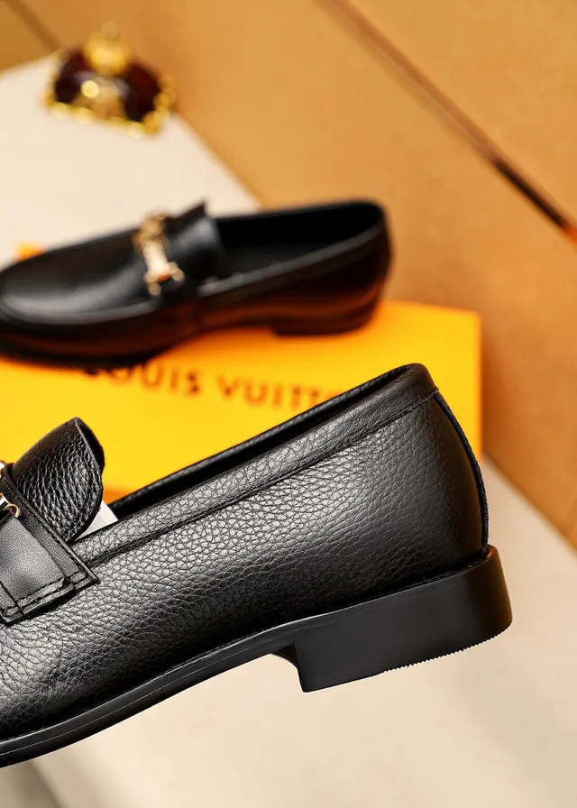 Louis Vuitton Horsebit 1955 لوفر أسود جلد حبيبات لوفر 7